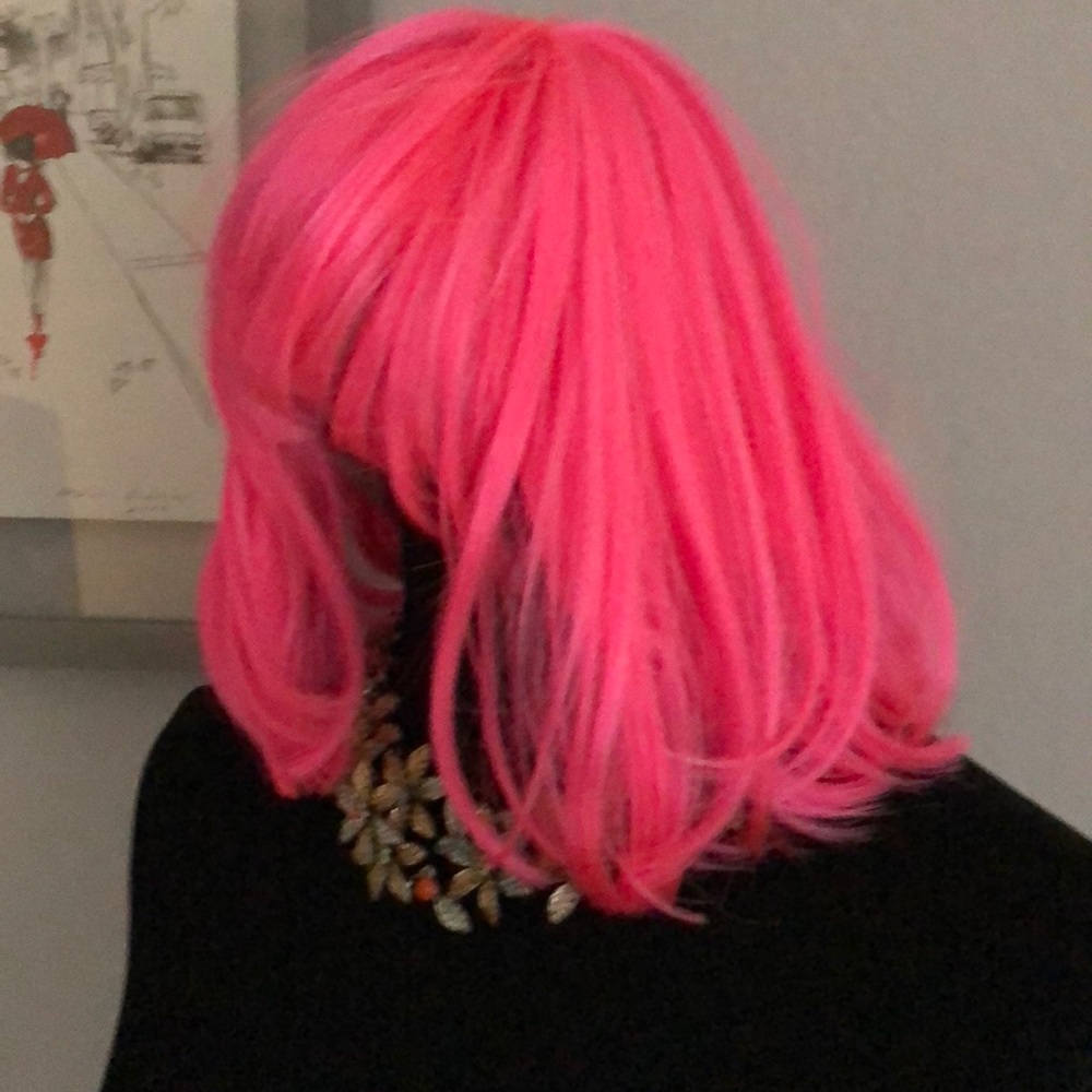 Hot pink wig
